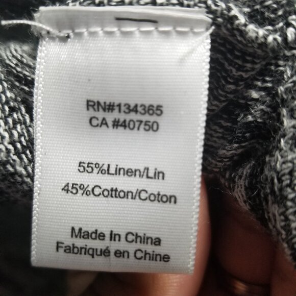 MarlaWynne Women's Linen Cotton Open Knit Grey Cardigan Sz 1X - Picture 3 of 6